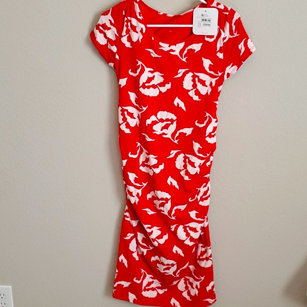 Nwt isabel maternity red floral dress small